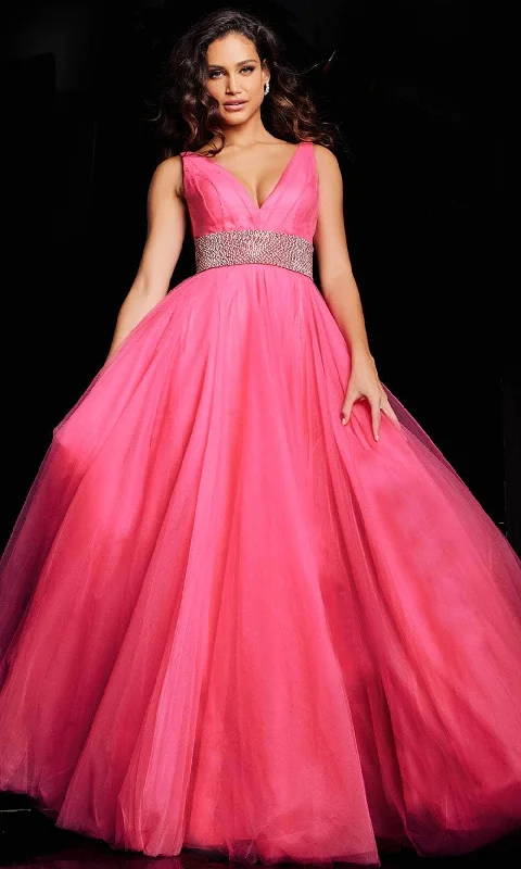 Jovani 24564 - Embellished Empire Prom Dress with Slit Bright color unclassified dresses