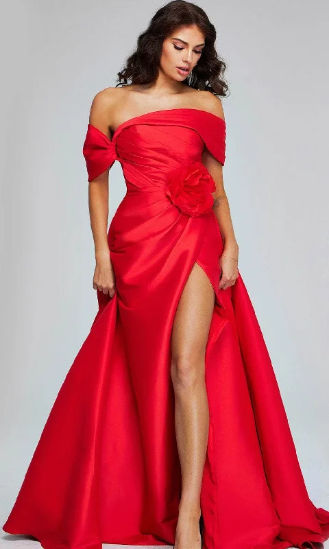 Jovani 40832 - Off Shoulder Evening Gown with Slit Wrap unclassified dresses