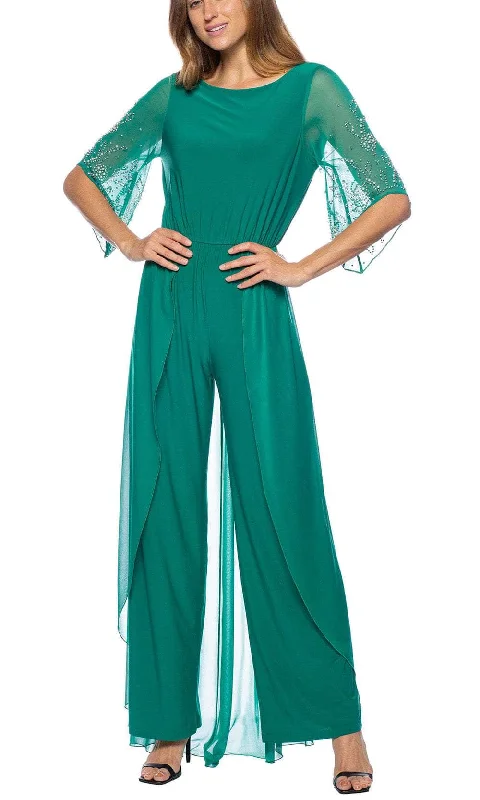 Marina 268022 - Sheer Sleeve Jumpsuit Short unclassified dresses