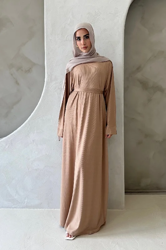 MIRA KNIT ABAYA DRESS NUDE Cocktail unclassified dresses