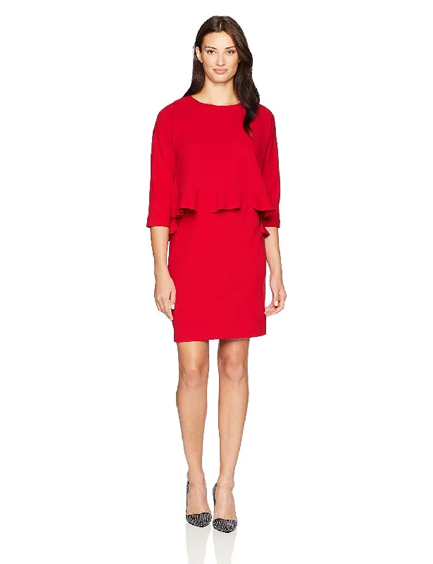 Taylor - Quarter Sleeve Popover Crepe Dress 9859MSC Ruched unclassified dresses