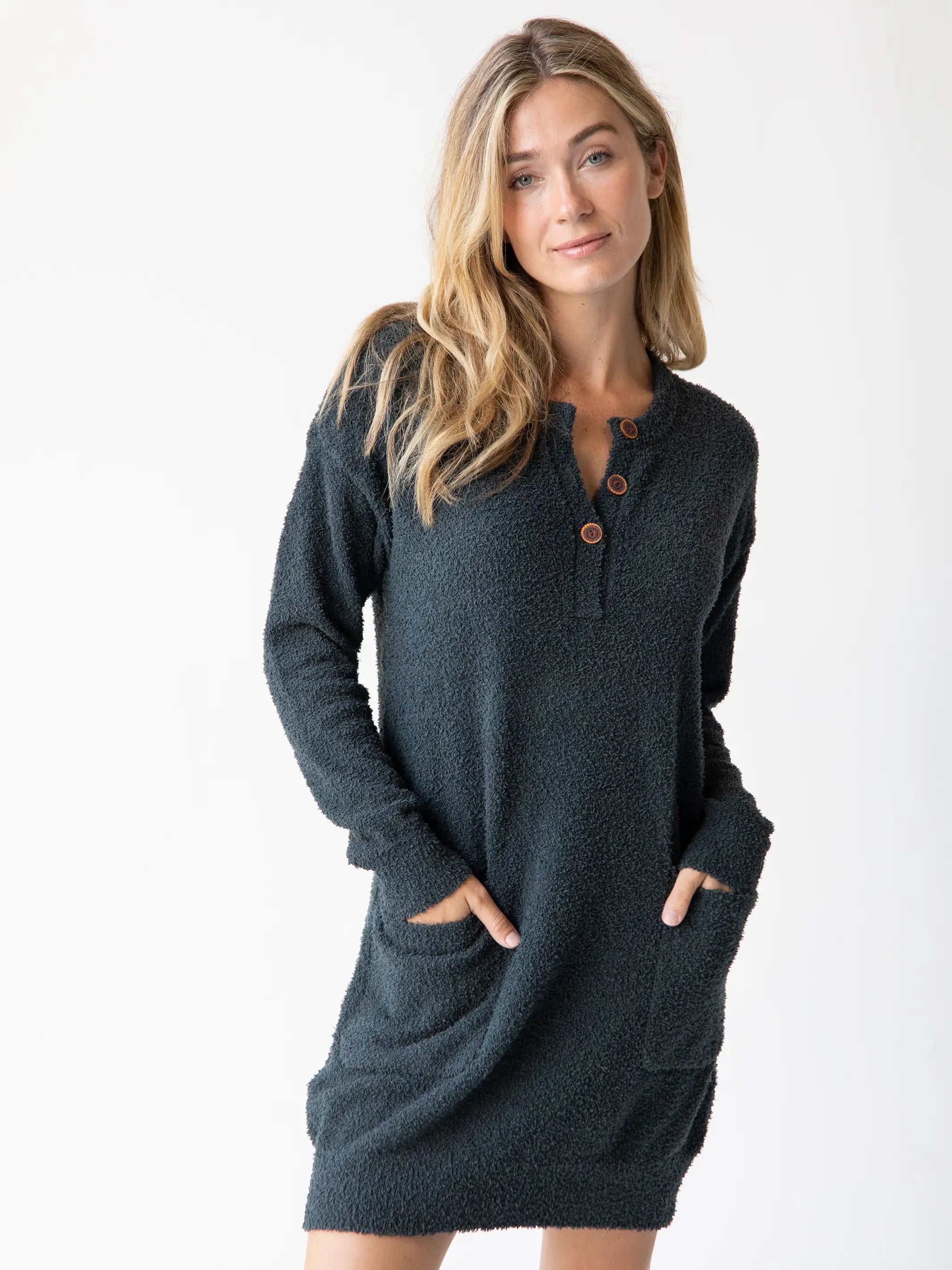 Cozy Up Mini Sweater Dress - Charcoal Summer Denim Mini