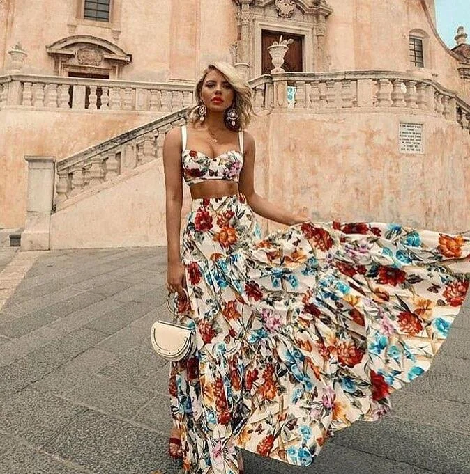 Bohemian Woman Printed Maxi Dress Maxi Skirt Collection