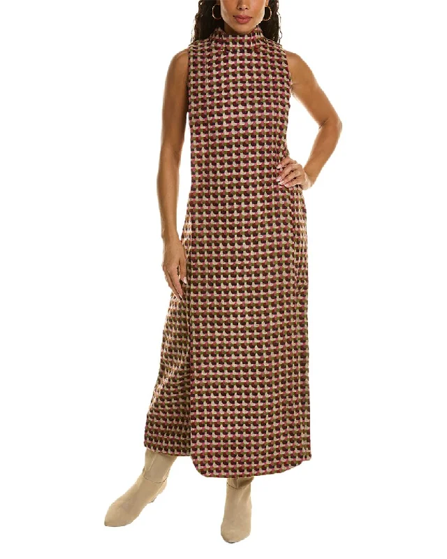 Frances Valentine Carlyle Basketweave Wool Maxi Dress Sleek Maxi Skirt