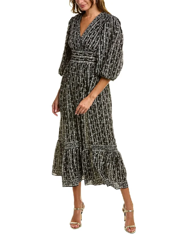 Max Studio Elbow Sleeve Maxi Dress Long Boho Skirt