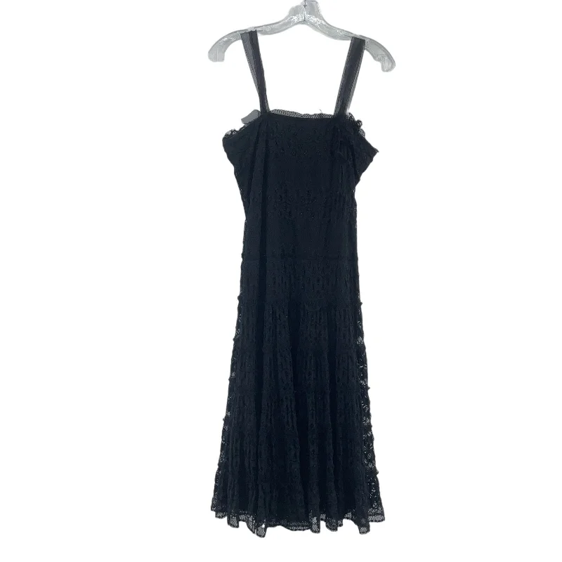 Max Studio VTG Y2K Black Lace A-Line Maxi Dress Women’s M Nylon Spandex Long Midi Maxi Skirt