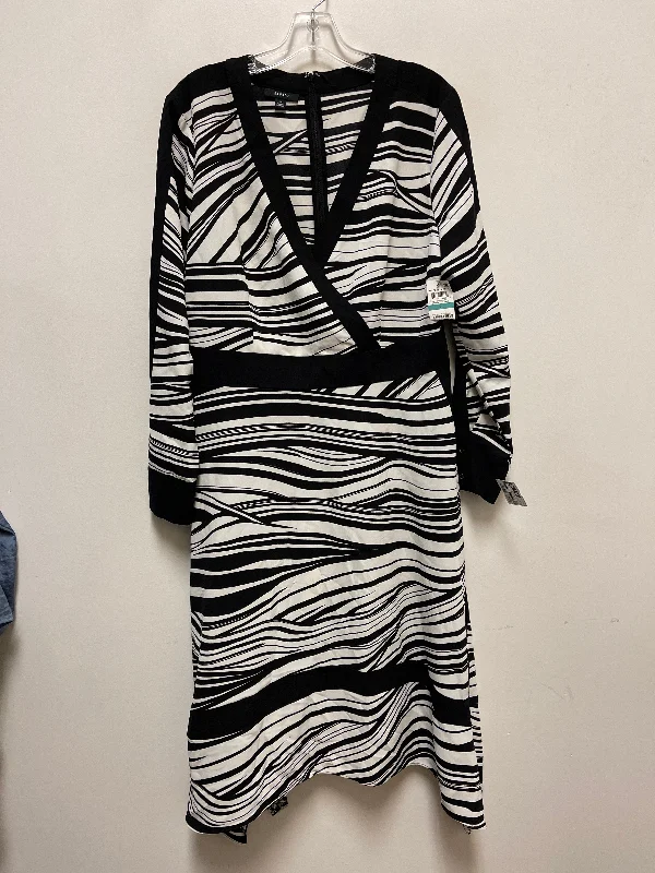 Dress Casual Midi By Alfani In Black & White, Size: Xl Wrap Midi Skirt