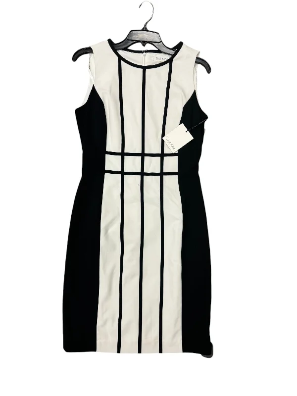 Dress Casual Midi By Calvin Klein In Black & White, Size: 6 Classic A-line Skirt