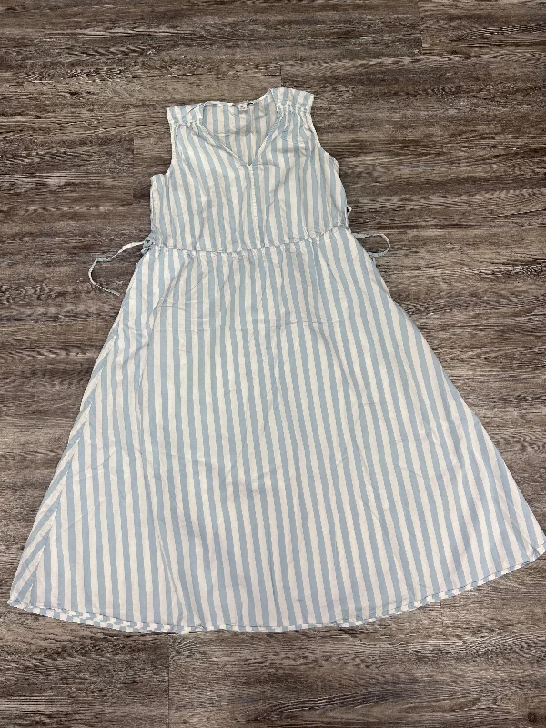 Dress Casual Midi By Nordstrom In Blue & White, Size: S Polka Dot Midi