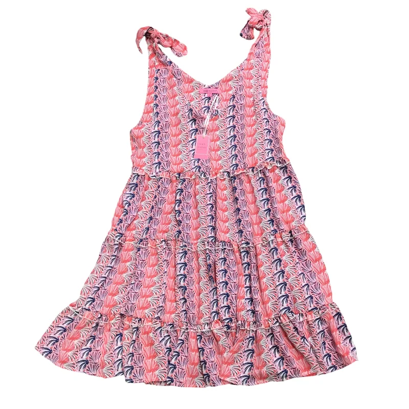 Dress Casual Midi By Simply Southern In Blue & Pink, Size: L Pleated A-line Skirt