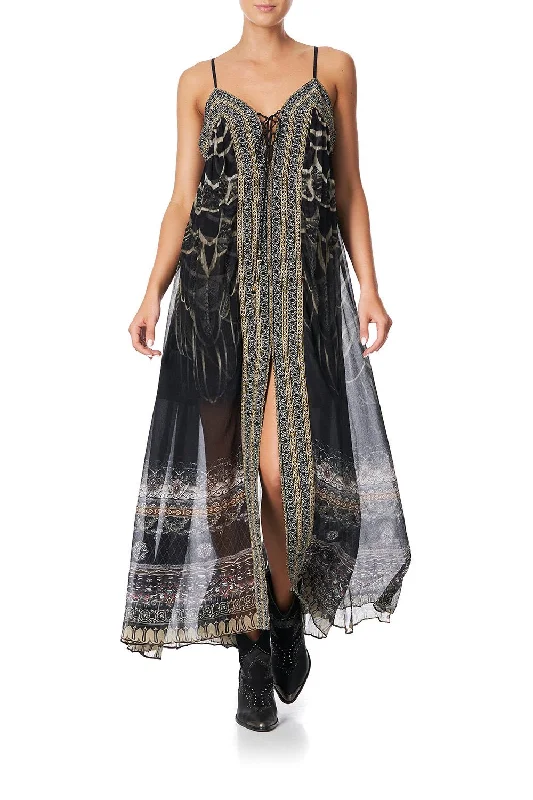 LACE UP FRONT DRESS UNDER A FULL MOON Flowy Lace Dress